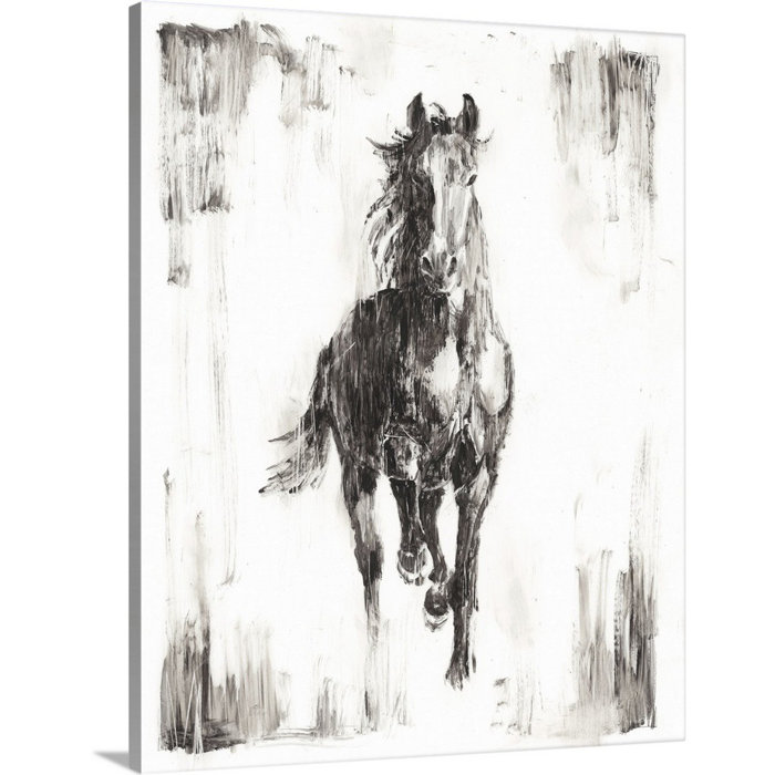 Union Rustic Rustic Black Stallion I On Canvas by Ethan Harper Painting